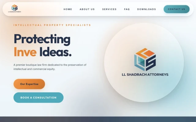 LL Shadrach Attorneys website homepage preview